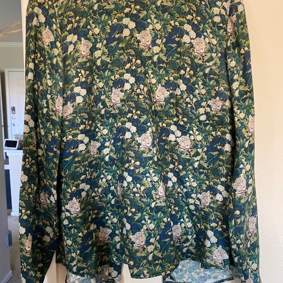Paul & Joe Cheetah Floral print wool shirt with back button closure - Picture 2 of 5
